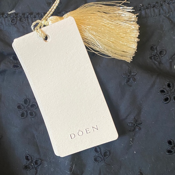 Doen Black Eyelet Dress, Size medium, NWT - Picture 2 of 3